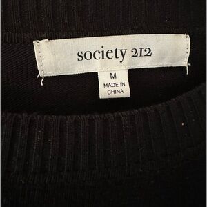 Society 212 black sweater medium polkadot sleeves